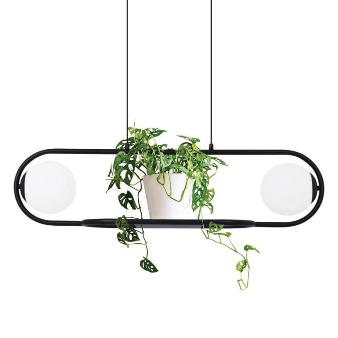 Lampa wisząca FINESTRA szklane klosze, funkcja kwietnika K‑4961 Kaja Lighting