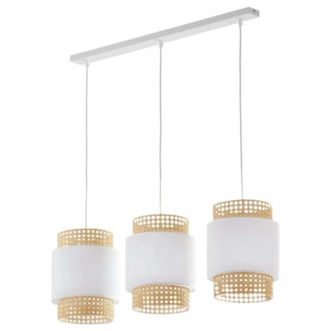 Lampa wisząca BOHO NEW 3 ‑ punktowa Biały / słomkowy 5654 TK Lighting
