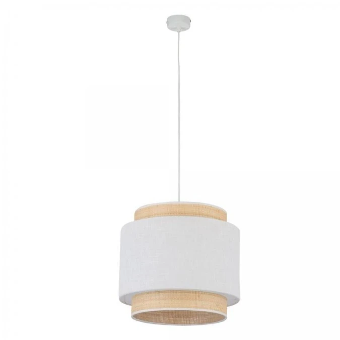 Lampa wisząca BOHO NEW 1 ‑ punktowa Biały / słomkowy 5653 TK Lighting