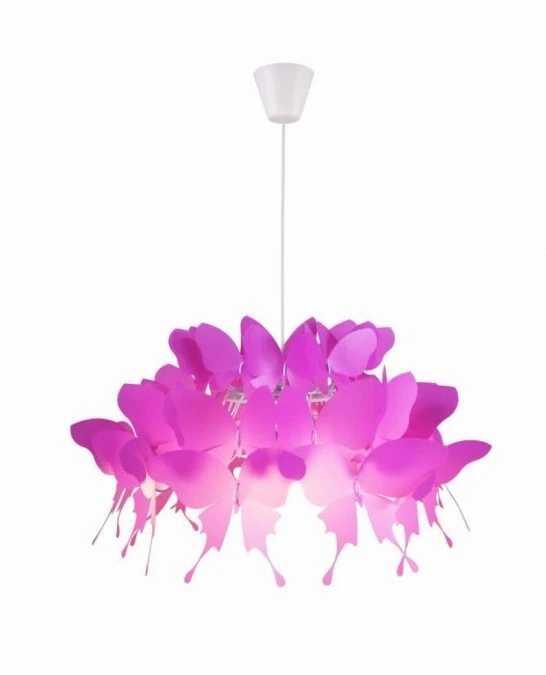 Lampa wisząca ciemny róż FARFALLA do pokoju dziecka gwint E27 LP‑3439/1P dark pink Light Prestige
