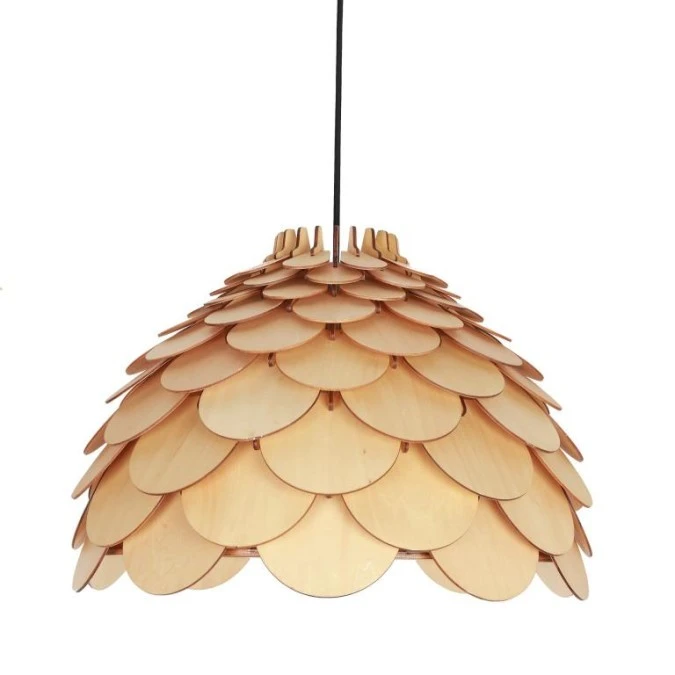 Lampa wisząca BURGO z dekoracyjnym drewnianym abażurem Ø50 cm LP‑101335/1P L Light Prestige