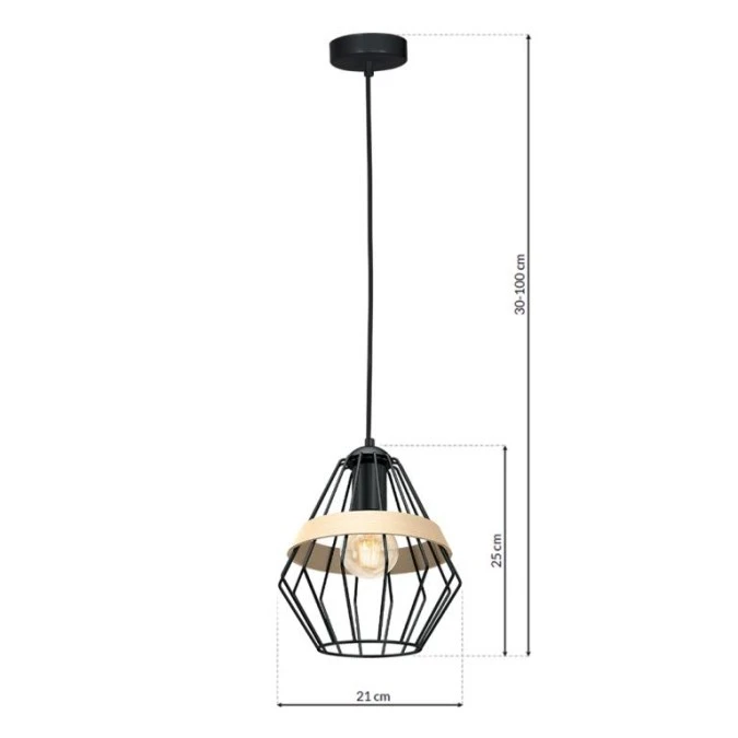 Lampa wisząca CLIFF BLACK 1xE27 MLP5524 Milagro