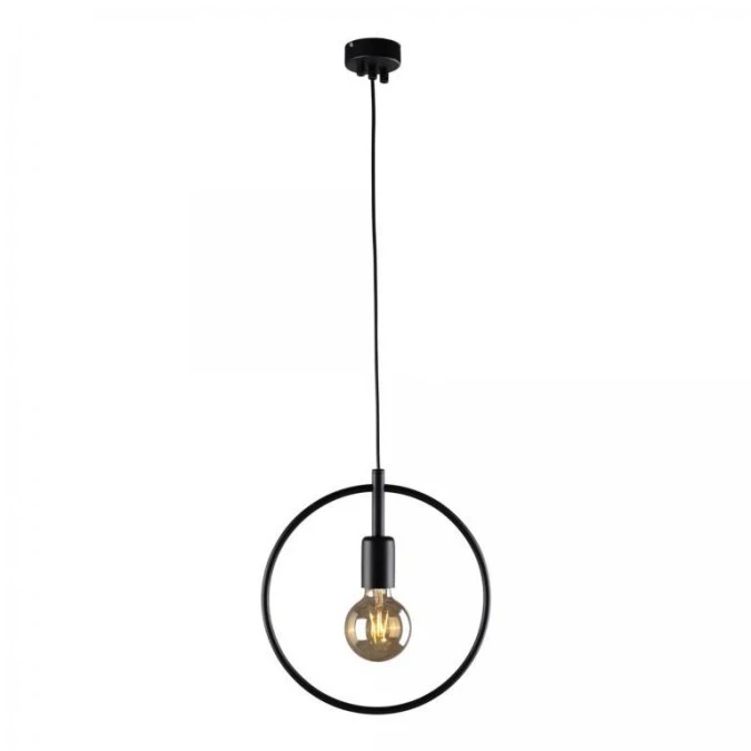 Lampa wisząca GEO z metalową czarną obręczą, odsłonięta żarówka K‑3833 Kaja Lighting