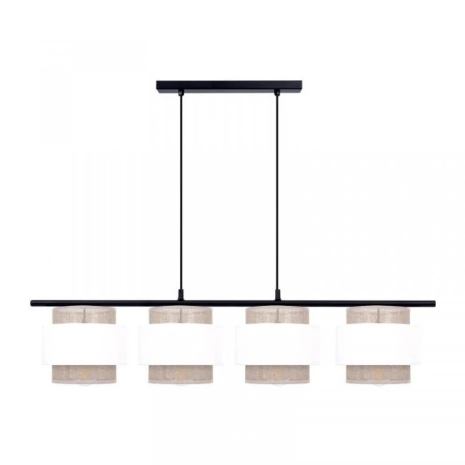 Lampa wisząca CEZAR, E27 do jadalni, klosze biało beżowe K‑5273 Kaja Lighting