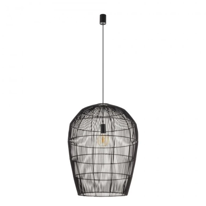 Lampa wisząca HAITI L Czarny bambusowy klosz na E27 11168 Nowodvorski
