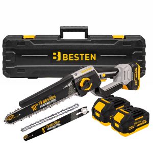 Piła łańcuchowa pilarka BESTEN 20V 8″/10″ bezszczotkowa 2x4Ah do gałęzi 965822