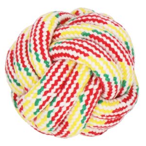 Piłka dla psa bawełniana kula ze sznura śr. 8 cm pleciona 371477 Piłka dla psa bawełniana kula ze sznura śr. 8 cm pleciona 371477