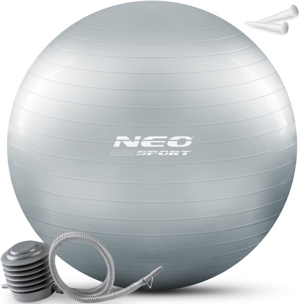 Piłka do ćwiczeń fitness Neo-Sport NS-951 65cm srebrna 178099