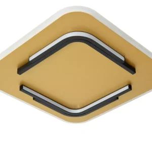 Plafon ANDREAS kwadratowy złoto-czarny LED 1x30W 40,5cm 2600lm IP20 Lucide 881252
