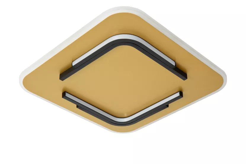 Plafon ANDREAS kwadratowy złoto-czarny LED 1x30W 40,5cm 2600lm IP20 Lucide 881252