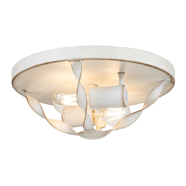 Plafon antyczna biel okrągły 33cm Bradbury 2xE27x60W IP20 Quoizel 881313