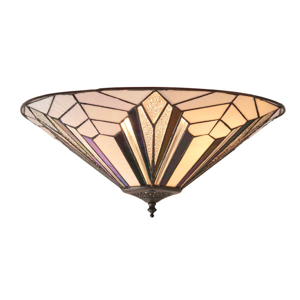 Plafon ASTORIA geometryczny brązowy 2xE27x20W wym:20x48x48cm IP20 Tiffany 1018386