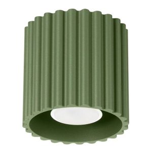 Plafon AURA 1 zielony oliwkowy GU10 ryflowany 764967