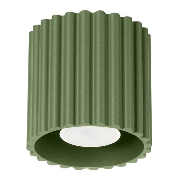 Plafon AURA 1 zielony oliwkowy GU10 ryflowany 764967