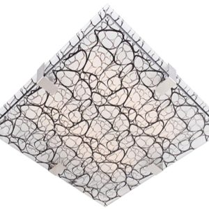 Plafon biało-czarny kwadratowy 40cm FIERA 3xE27x40W IP20 Candellux 878507