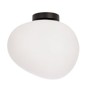 Plafon biało-czarny owalny 30cm STONES 1xE27x40W Candellux 860352