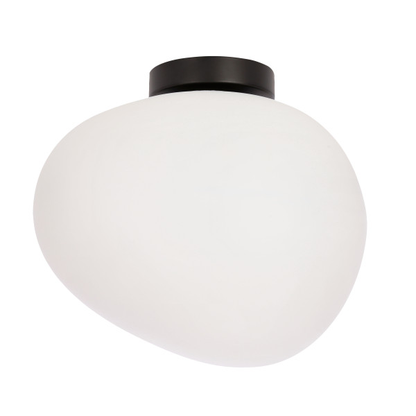 Plafon biało-czarny owalny 30cm STONES 1xE27x40W Candellux 860352