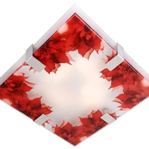 Plafon biało-czerwony kwadratowy 30cm RAPSODY 2xE27x40W IP20 Candellux 878502