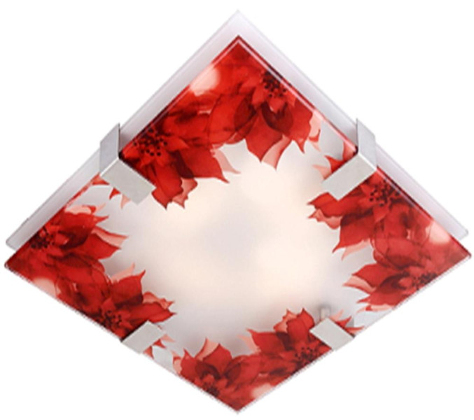 Plafon biało-czerwony kwadratowy 30cm RAPSODY 2xE27x40W IP20 Candellux 878502
