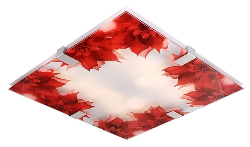 Plafon biało-czerwony kwadratowy 40cm RAPSODY 3xE27x40W IP20 Candellux 878492