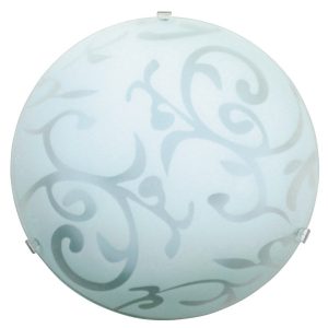 Plafon biało-przezroczysty okrągły 25cm Scroll 1xE27x60W IP20 Rabalux 881223