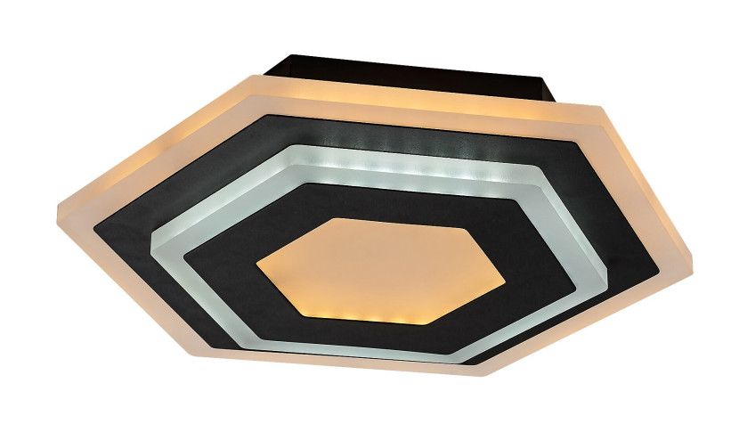 Plafon Bitsi sześciokątny czarno-biały LED 1x23W 27cm 1000lm IP20 Rabalux 873065