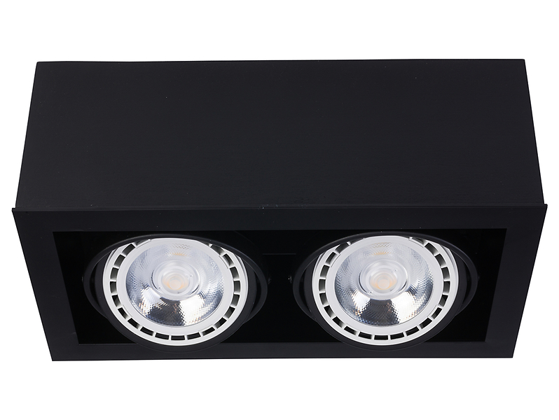 Plafon Box LED 2-punktowy stalowy czarny 25537