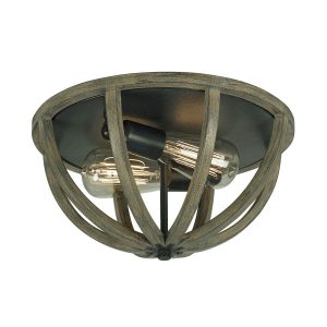 Plafon brązow-szary kute żelazo okrągły 33cm Allier 2xE27x60W IP20 Feiss 881048 Plafon brązow-szary kute żelazo okrągły 33cm Allier 2xE27x60W IP20 Feiss 881048