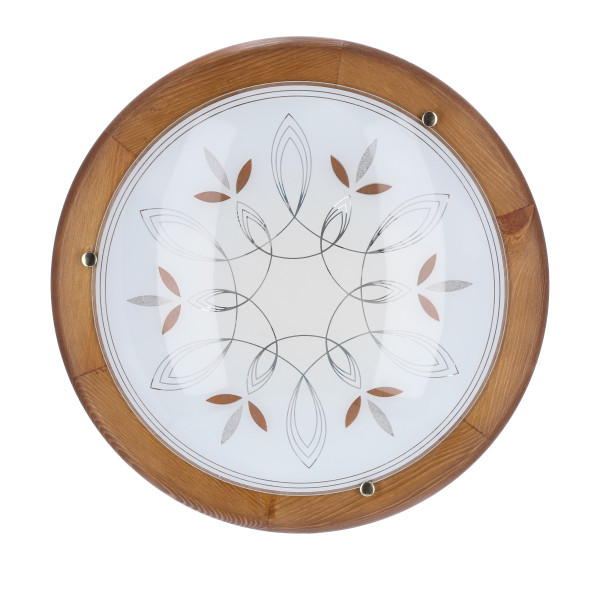 Plafon brązowo-biały okrągły 40cm RUSTICA 2xE27x40W IP20 Candellux 881234