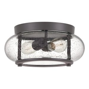 Plafon brązowy okrągły 30,5cm Trilogy 2xE27x60W IP20 Quoizel 880990