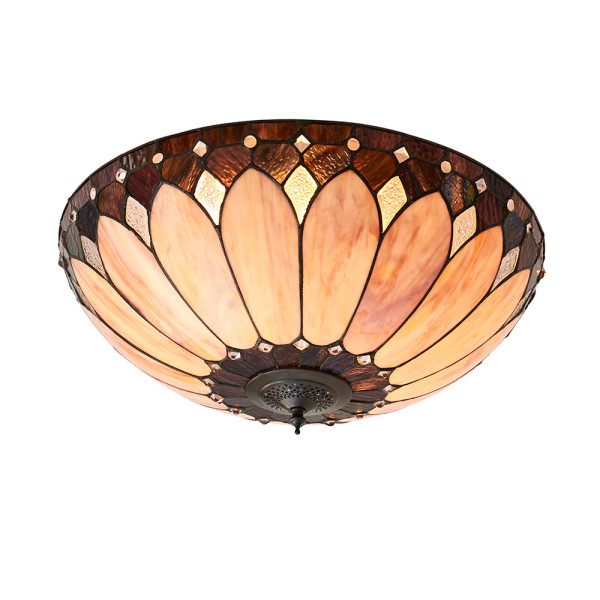 Plafon BROOKLYN witrażowy brązowy 2xE27x20W wym:22x50x50cm IP20 Tiffany 1018365