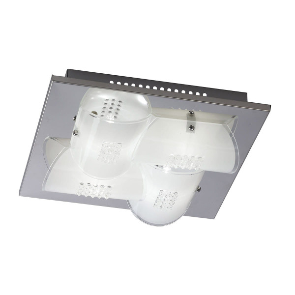 Plafon chromowany biały kwadratowy 30cm DAZE 4xG9x10W IP20 Italux 881346