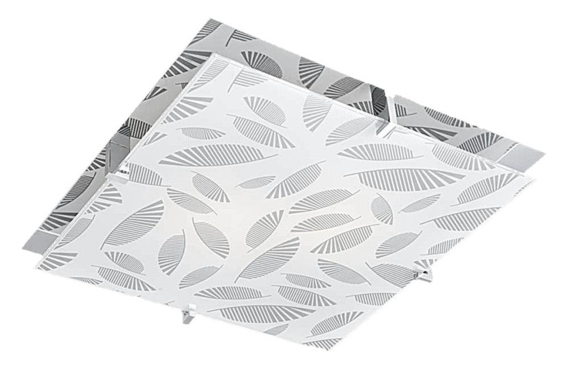 Plafon chromowany biały kwadratowy 36cm FIKUS 2xE27x40W IP20 Candellux 881047