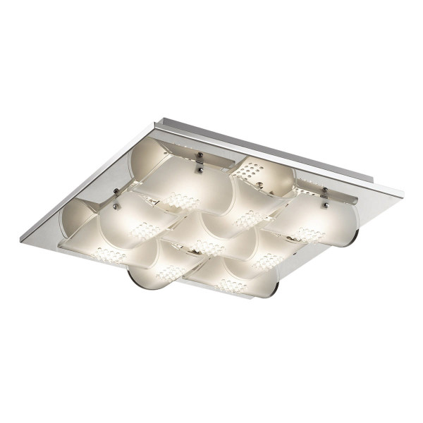Plafon chromowany biały kwadratowy 41cm DAZE 9xG9x10W IP20 Italux 881282