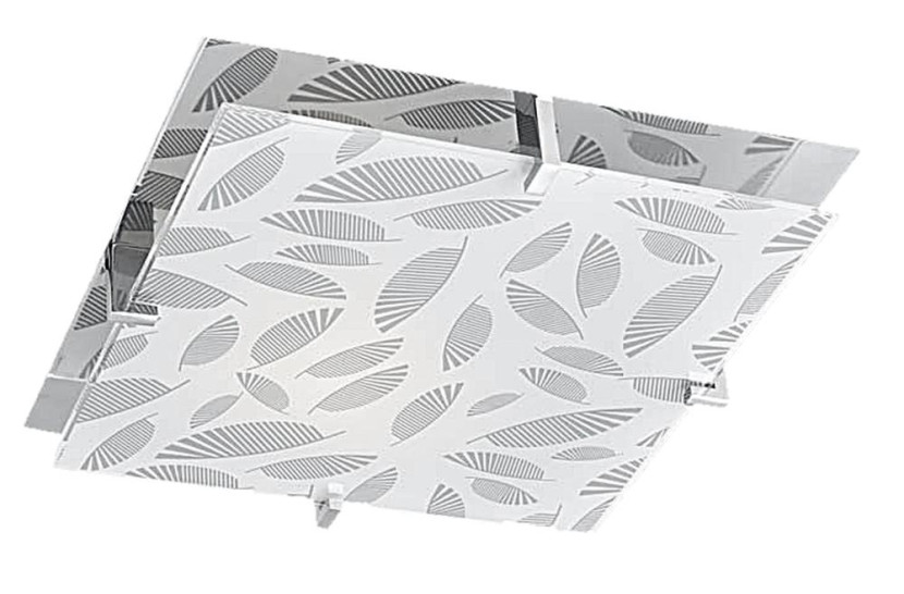 Plafon chromowany biały kwadratowy 8cm FIKUS 1xE27x40W IP20 Candellux 881120