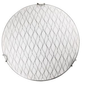 Plafon chromowany biały okrągły 30cm RIVER 1xE27x40W IP20 Candellux 881136