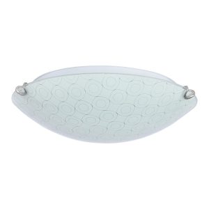 Plafon chromowany biały okrągły 30cm SESI 1xE27x40W IP20 Candellux 873918