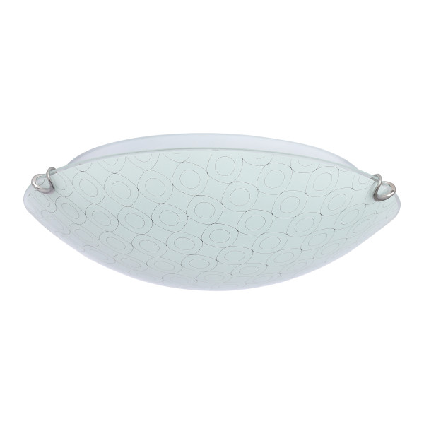 Plafon chromowany biały okrągły 30cm SESI 1xE27x40W IP20 Candellux 873918