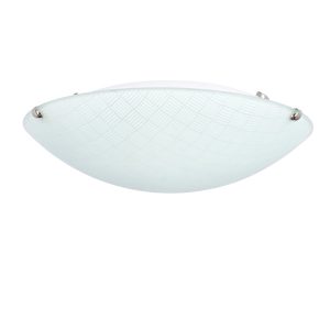 Plafon chromowany biały okrągły 30cm VERTICO 1xE27x40W IP20 Candellux 872432