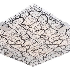 Plafon chromowany czarny kwadratowy 31cm FIERA 2xE27x40W IP20 Candellux 878468