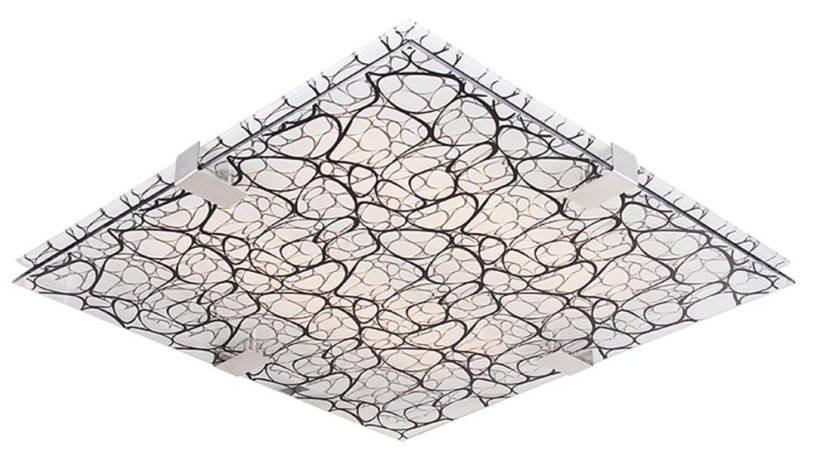 Plafon chromowany czarny kwadratowy 31cm FIERA 2xE27x40W IP20 Candellux 878468