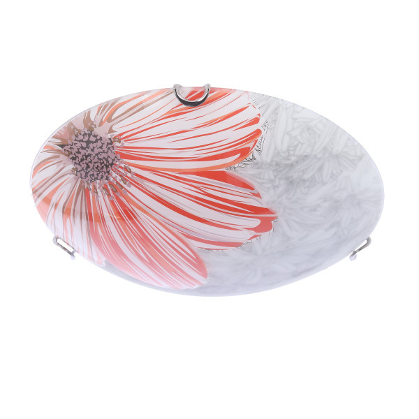 Plafon chromowany czerwony okrągły 30cm SPRING 1xE27x40W IP20 Candellux 881334