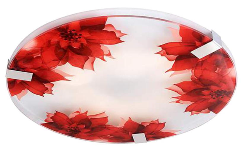 Plafon chromowany czerwony okrągły 40cm RAPSODY 3xE27x40W IP20 Candellux 878559