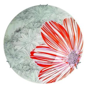Plafon chromowany czerwony okrągły 40cm SPRING 2xE27x40W IP20 Candellux 881046 Plafon chromowany czerwony okrągły 40cm SPRING 2xE27x40W IP20 Candellux 881046