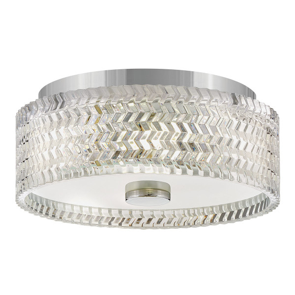 Plafon chromowany przezroczysty okrągły 30,5cm ELLE 2xE27x60W IP20 Hinkley 881149