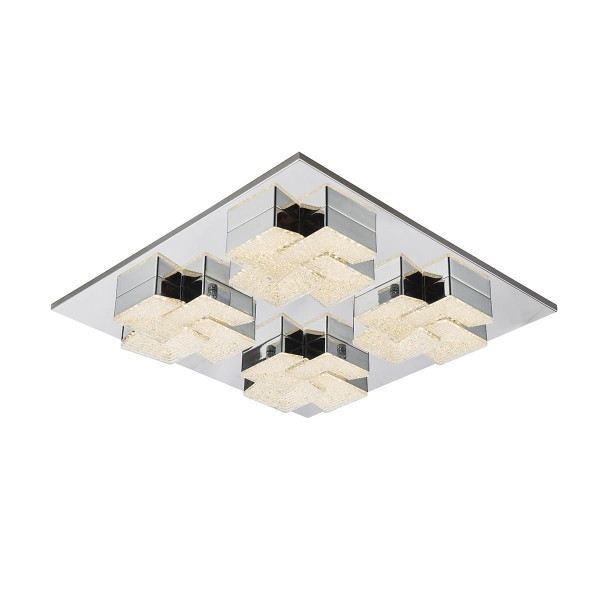Plafon CLARISE kwadratowy srebrny LED 1x56W 50cm 4100lm IP20 Italux 881075