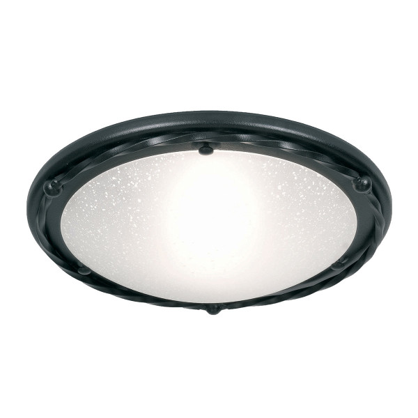 Plafon czarno-biały okrągły 30cm Pembroke 1xE27x60W IP20 Elstead 881132