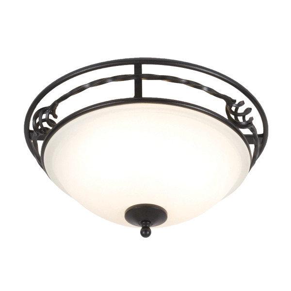Plafon czarno-biały okrągły 36,5cm Pembroke 2xE27x60W IP20 Elstead 881060