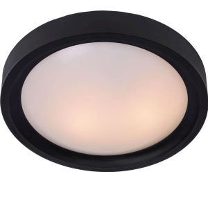 Plafon czarno-biały okrągły 36cm LEX 2xE27x40W IP20 Lucide 881181 Plafon czarno-biały okrągły 36cm LEX 2xE27x40W IP20 Lucide 881181