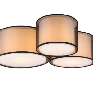 Plafon czarno-biały okrągły 65cm BURTON 3xE27x40W IP20 Trio 881233 Plafon czarno-biały okrągły 65cm BURTON 3xE27x40W IP20 Trio 881233